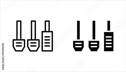 Car pedal line icon set. linear style sign for mobile concept and web design on white background