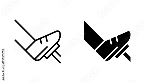 Car pedal line icon set. linear style sign for mobile concept and web design on white background