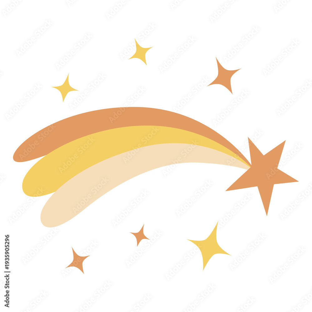 Fototapeta premium Shooting star with flat glitter