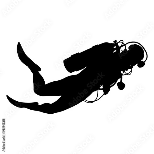 Scuba diving person silhouette