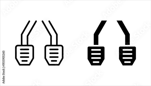 Car pedal line icon set. linear style sign for mobile concept and web design on white background
