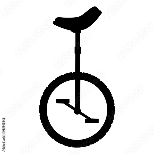 Unicycle silhouette circus icons