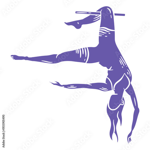 Trapeze artist making her routine