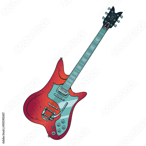 Red electric guitar
