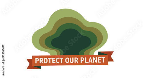 Protect Our Planet Tree Logo Design Environmental Awareness.