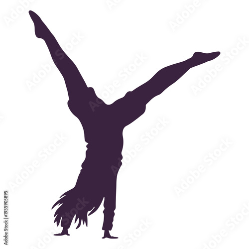 Cartwheel gymanstics silhouette
