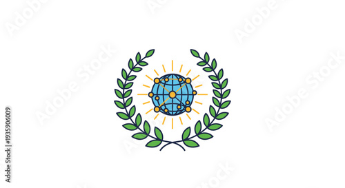 United Nations Environment Programme emblem with laurel wreath and globe.