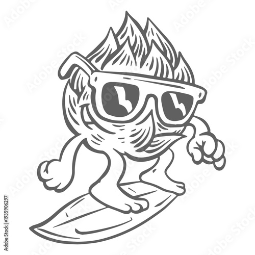 A hop on a surfboard enjoying Oktoberfest