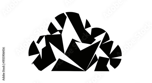 Geometric Cloud Shape Abstract Design Element.