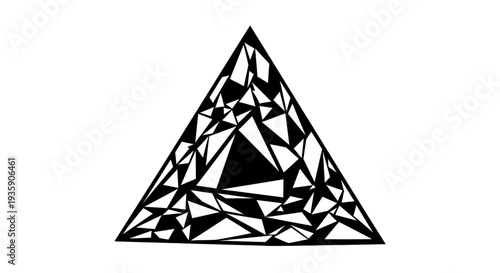 Geometric Diamond Shape with Fragments Inside.