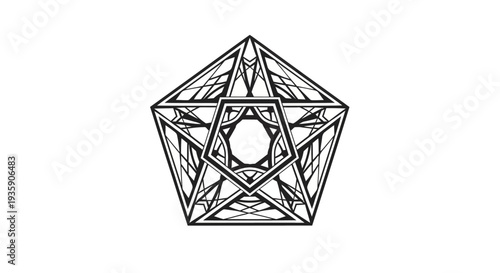 Geometric Dodecahedron with Star Pattern Inside.