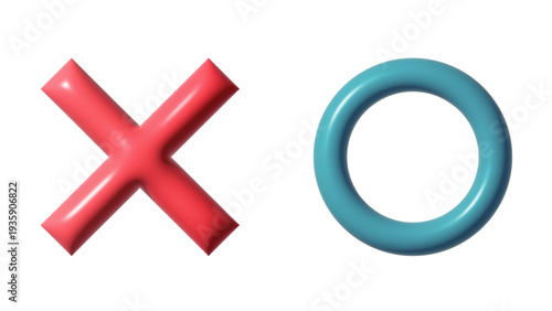 ぷっくりしたシンプルなマルとバツ