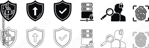 Security and protection icons set