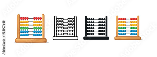 Numeracy learning concept shown as a wooden abacus with frame and evenly spaced beads, centered and clearly visible as a single