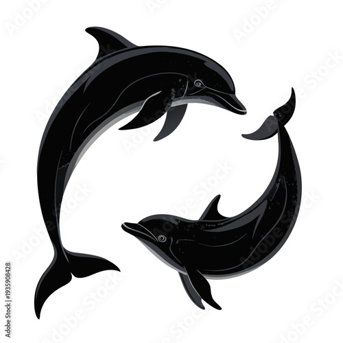 Minimal Dolphin Yin Yang Logo Design