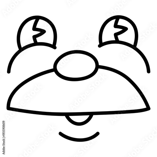 Jocular cartoon visage