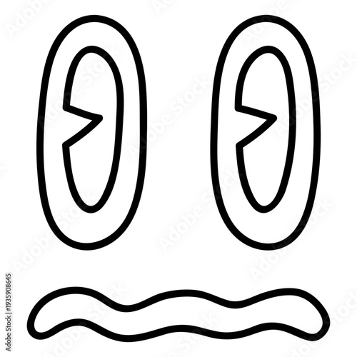 Scared cartoon expression