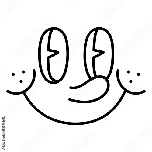 Jovial cartoon visage