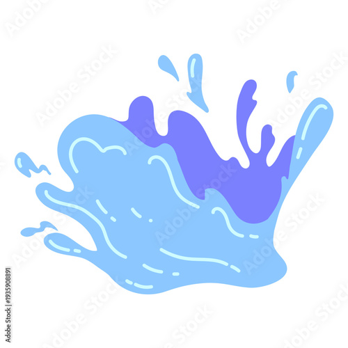 Water splashes in the aqua park