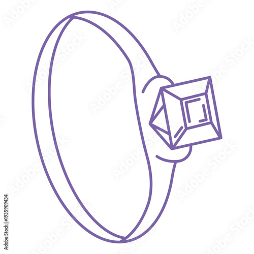 Quadro su tela Purple ring with diamond