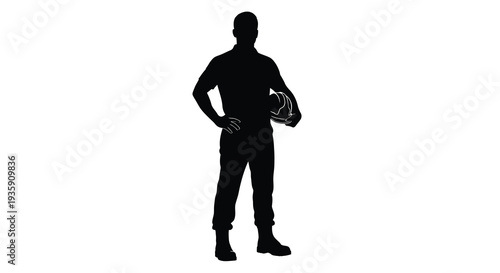 A full body silhouette of a man standing confidently with a basketball tucked under his arm displaying athletic posture silhouette