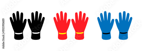Set of pairs of gloves icons