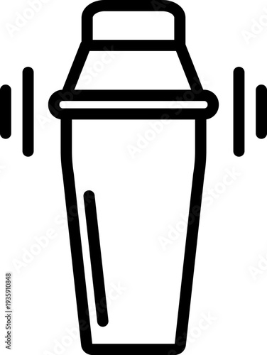 Cocktail Shaker Line Icon, Mixology Cocktail Shaker line icon, Bartender Cocktail Shaker line icon, Bar Tool Cocktail Shaker line icon