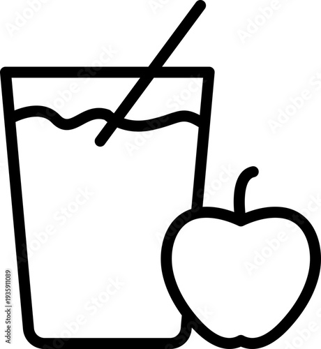 Apple Juice, Fresh Apple Juice line icon, Organic Apple Juice line icon, Fruit Apple Juice line icon