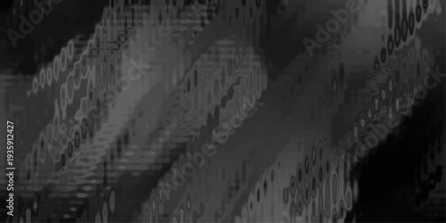 Abstract grayscale distorted wavy lines and circular patterns forming a textured background with a sense of movement and depth