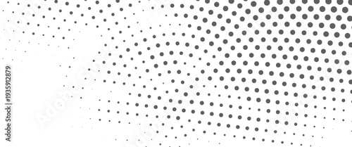 Abstract monochrome halftone pattern. Futuristic panel. Grunge dotted backdrop with circles, dots, point. Design element for web banners, posters, cards, wallpapers, sites. Black and white color