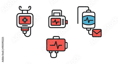 Trauma Care Line soft tone color illustration