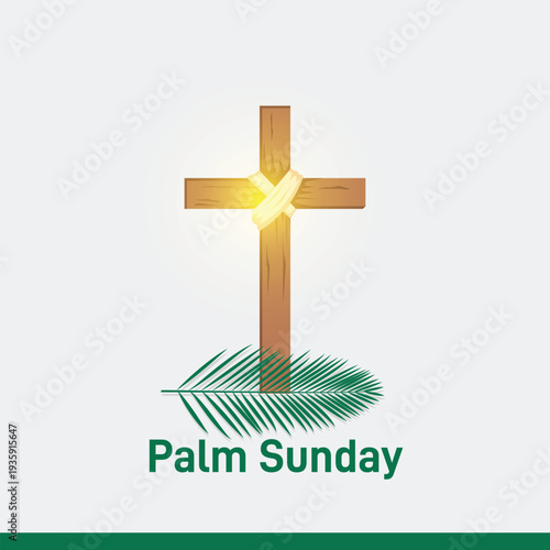 palm sunday. palm sunday concept banner, poster, social media post, postcard, background, template, backdrop, web banner, greetings card vector design etc.
