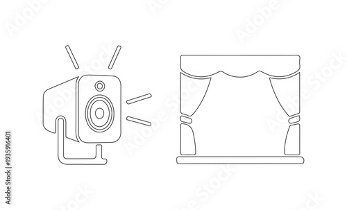 Set of 2 studio lighting vector icons