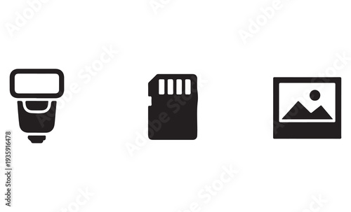 Set of 3 photography icons vector