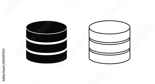 Minimalist database storage icons Vector
