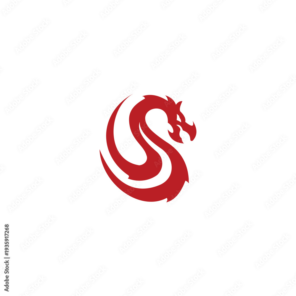 Obraz premium Red Dragon Logo A Symbol of Power and Strength.