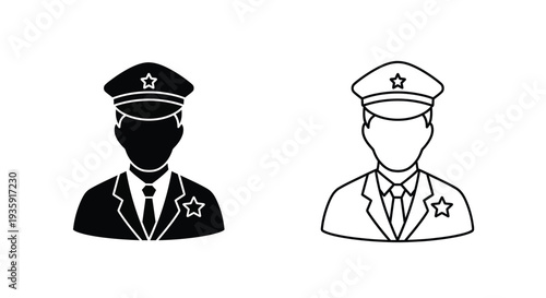 Professional police officers face masks Vector