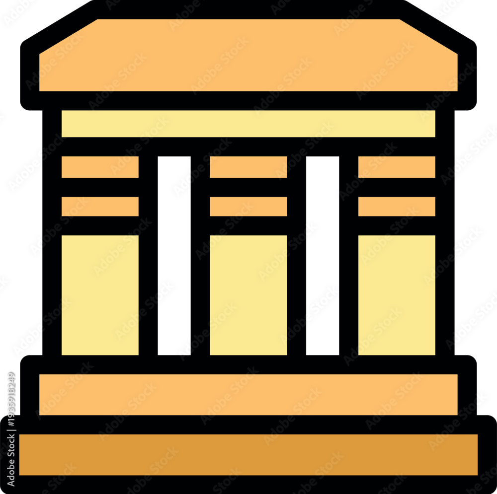 Fototapeta premium Simple yet elegant illustration of a greek temple, symbolizing ancient history, rich culture, and classical architecture
