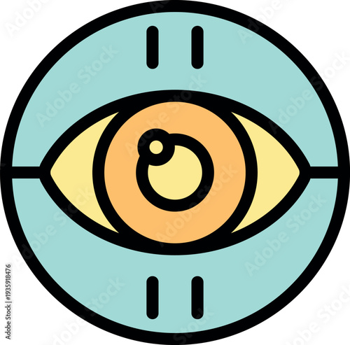 Simple yet captivating icon of an eye, symbolizing sight, awareness, and attention
