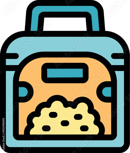 Portable lunchbox storing a fresh and delicious meal, ideal for school, work, or picnics