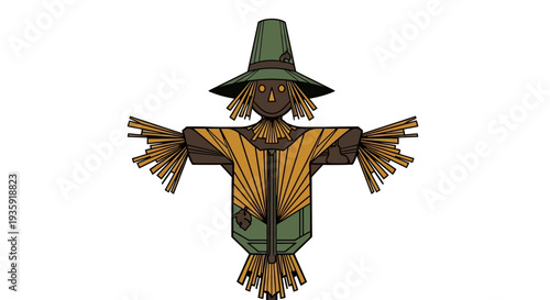 Scarecrow Made of Straw and Cloth.