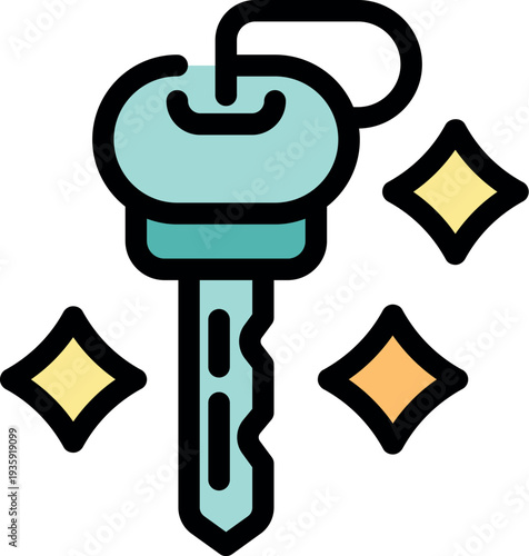 Key shining with cleanliness, symbolizing safety, hygiene, and access