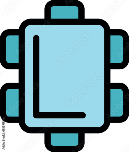 Microchip icon representing letter l, symbolizing logic and innovation in computer processors