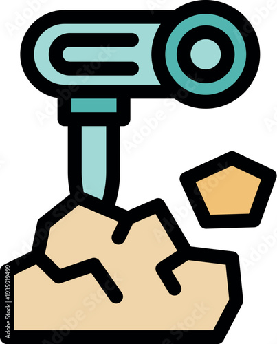 Core drilling rig extracting a geological sample from soil during exploration work