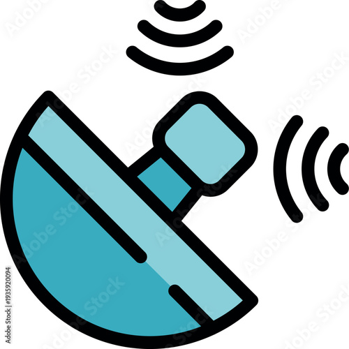 Satellite dish capturing and emitting radio waves for communication and data transmission