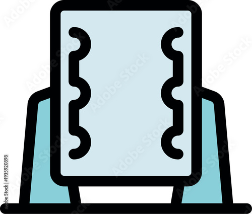 Simple illustration of a spiral notebook on a stand