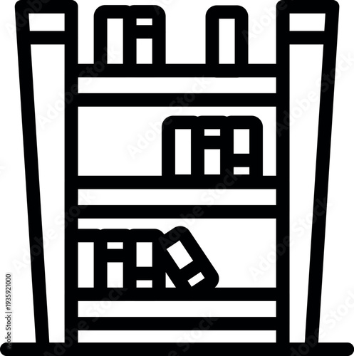 Bookshelf is filled with books, symbolizing knowledge, learning, and organization in library or bookstore