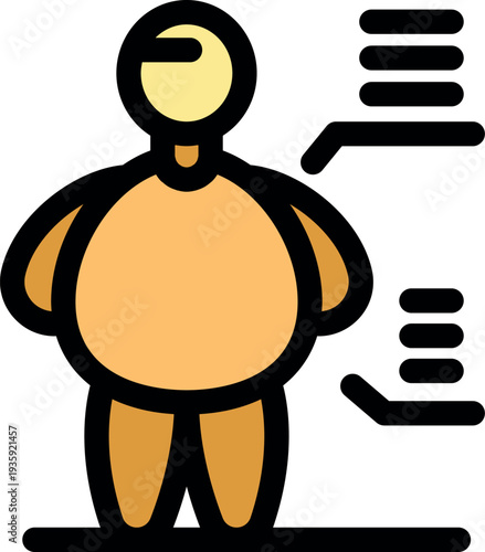 Overweight person undergoing medical checkup assessing body fat percentage