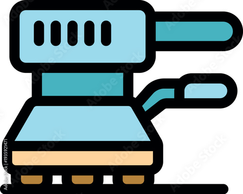 Electric orbital sander smoothing surfaces during carpentry or diy projects