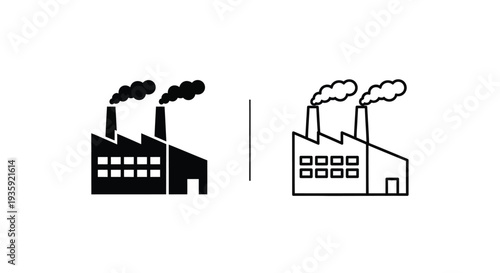 Industrial factory emissions comparison Vector